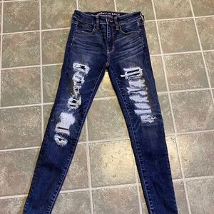 AE high rise distressed jeans
